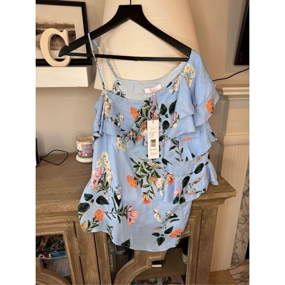 Parker NWT Womens Floral One Shoulder Blouse Size - Picture 2 of 9